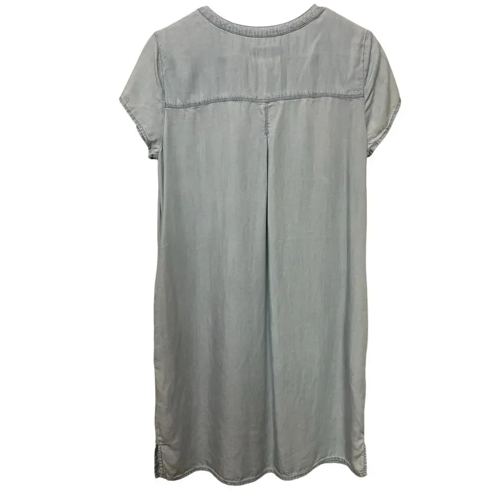 Liz Claiborne Simply Liz Women’s Midi Dress Sz‎ Small Chambray Blue Button